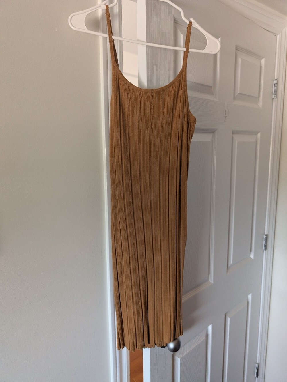 House of Harlow 1960 Tan Pleated Midi Slip Dress